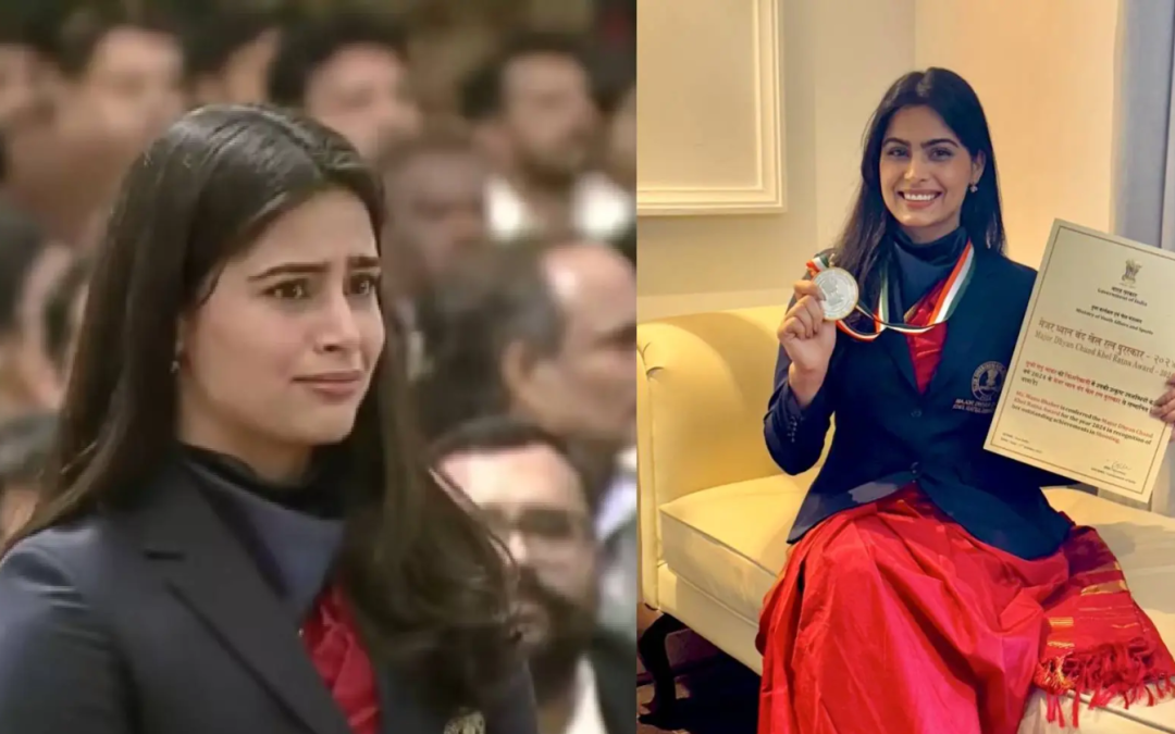 Manu Bhaker’s Oops Moment While Receiving Khel Ratna Award from President Draupadi Murmu