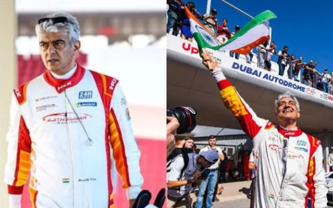 South Star Ajith Kumar Wins Dubai 24H Car Race, Waves Indian Flag