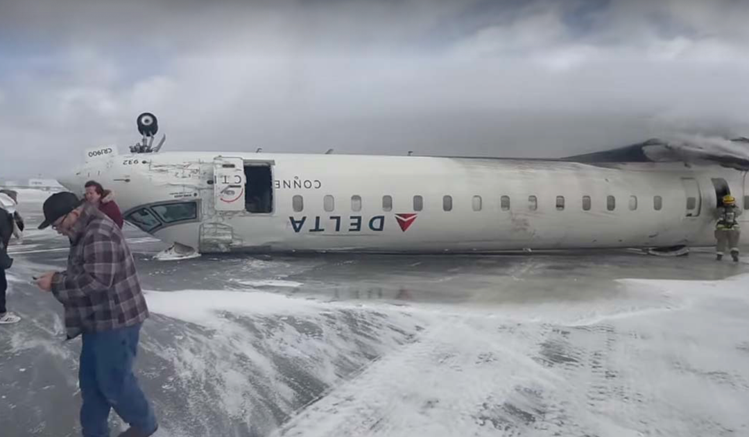 Terrifying Footage Shows Delta Airlines Plane Flipped After Crash Landing In Toronto